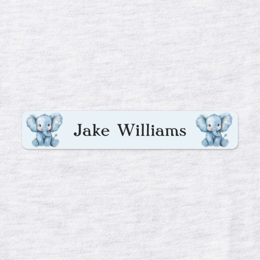 Blue Elephant Kids' Name Clothing School Labels Etiketten (Design 2)