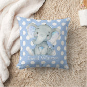 Blue Elephant Kinderzimmer Dekoration Personalisie Kissen (Decke)
