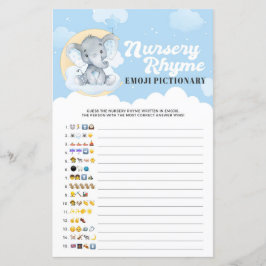 Blue Elephant Kinderzimmer Rhyme Emoji Pictionary 