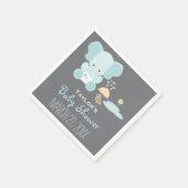 Blue Elephant Klein in Diapers Bird Baby Shower Serviette (Ecke)