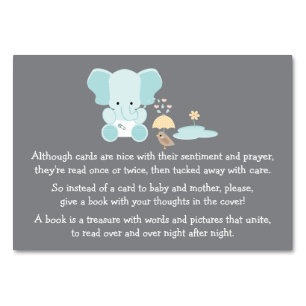 BLUE ELEPHANT KLEINE BIRD BOOK REQEUST CARD TISCHNUMMER