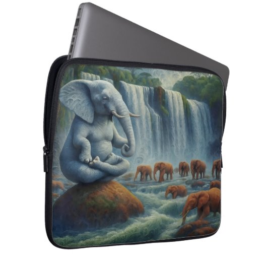 Blue Elephant Laptop Sleeve (Vorne Rechts)