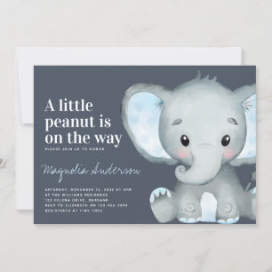 Blue Elephant Little Peanut Baby Dusche Einladung