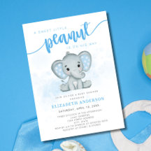 Blue Elephant Little Peanut Boy Baby Dusche