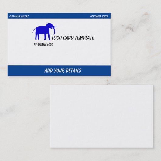 Blue Elephant Logo Visitenkarte (Vorne/Hinten)