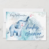 Blue Elephant Long Distance Baby Dusche per Mail Einladung (Vorderseite)