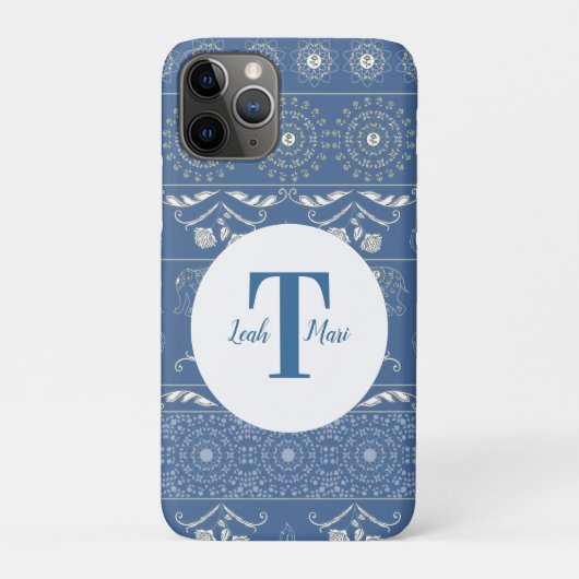Blue Elephant Mandala Case-Mate iPhone Hülle (Rückseite)