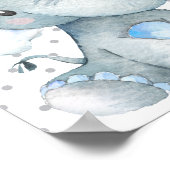 Blue Elephant Niedlich Baby Boy Kinderzimmer Gesch Poster (Ecke)