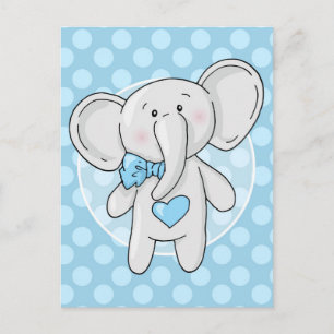 Blue Elephant - Niedliches Baby Boys Room Kinderzi Postkarte