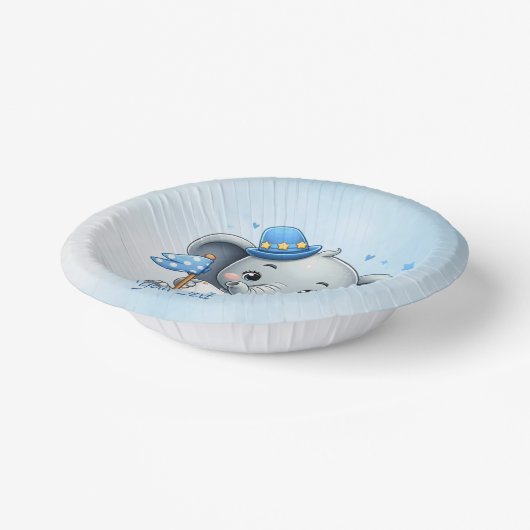 Blue Elephant Paper Bowl Pappteller (Gewinkelt)