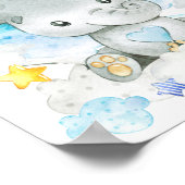 Blue Elephant Personalisiert Custom Kinderzimmer B Poster (Ecke)