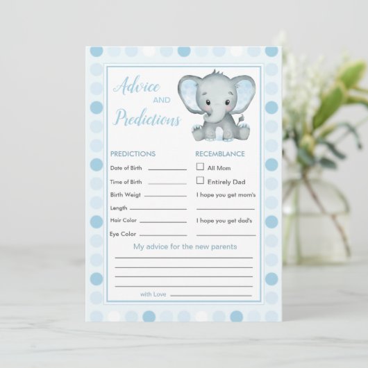 Blue Elephant Polka Dot Baby Vorhersage & Beratung (Stehend Vorderseite)