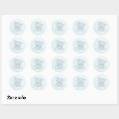 Blue Elephant Polka Dots Runder Aufkleber (Blatt)