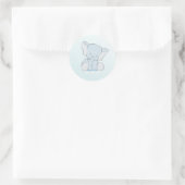 Blue Elephant Polka Dots Runder Aufkleber (Tasche)