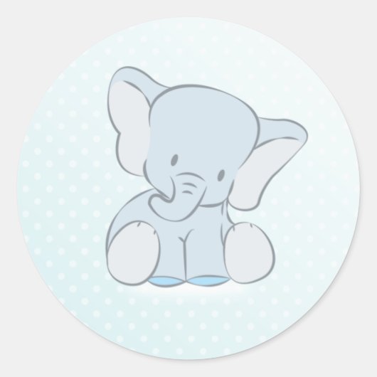 Blue Elephant Polka Dots Runder Aufkleber (Vorderseite)
