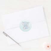 Blue Elephant Polka Dots Runder Aufkleber (Umschlag)