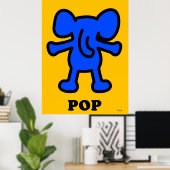 Blue Elephant Pop Art - Bold Animal Silhouette Poster (Heimbüro)