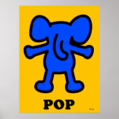 Blue Elephant Pop Art - Bold Animal Silhouette Poster (Vorne)