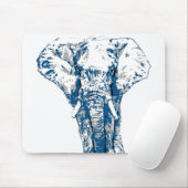 Blue Elephant - Pop Art Style & Posterized Mousepad (Mit Mouse)