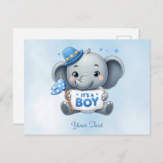 Blue Elephant Postcard Postkarte (Vorne/Hinten)