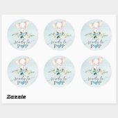 Blue Elephant Ready To Pop Baby Favor Stickers (Blatt)
