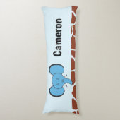 Blue Elephant Safari Dschungel Personalisiert Seitenschläferkissen (Vorderseite Vertikal)