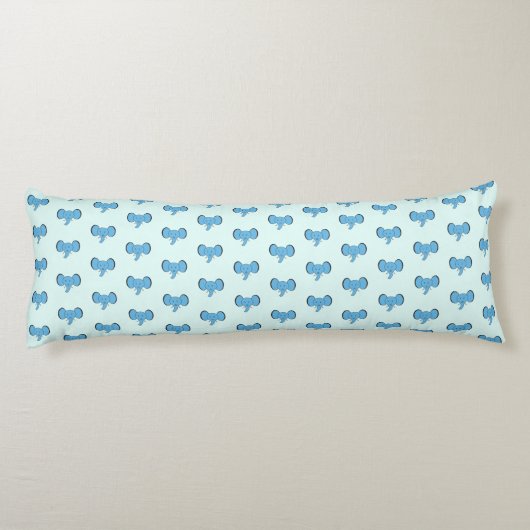 Blue Elephant Safari Dschungel Personalisiert Seitenschläferkissen (Rückseite)