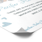 Blue Elephant Schnuller Hunt Game Baby Dusche Schi Poster (Ecke)