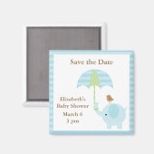 Blue Elephant speichert Datumsmagnete Magnet (Vorderseite/Rückseite)