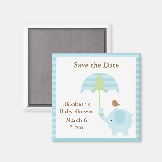 Blue Elephant speichert Datumsmagnete Magnet (Vorderseite/Rückseite)