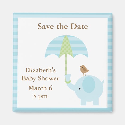 Blue Elephant speichert Datumsmagnete Magnet (Vorne)