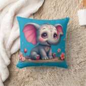 Blue Elephant Throw Pillow Kissen (Decke)