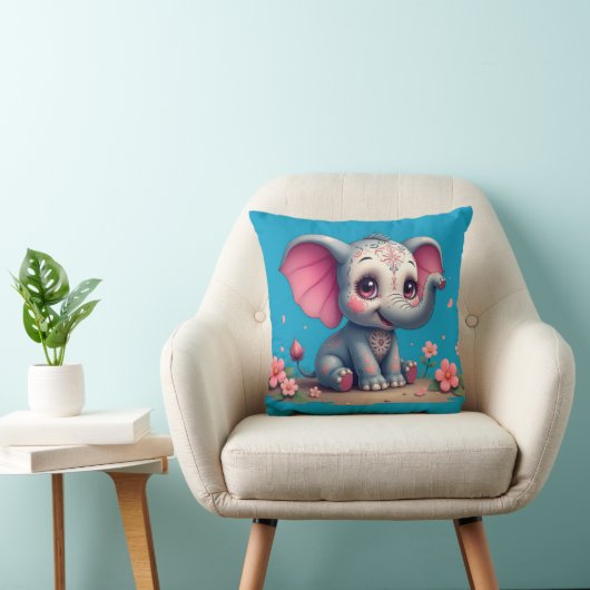Blue Elephant Throw Pillow Kissen (Stuhl )