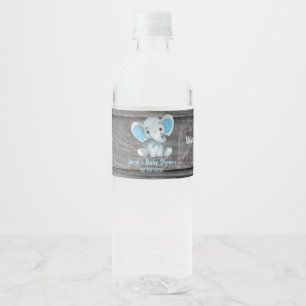 Blue Elephant Wasserflasche Etikett für Junge