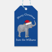 Blue Elephant Weihnachts-Party Funny Custom von Geschenkanhänger (Vorderseite)