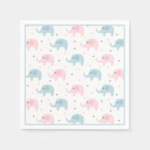 Blue Elephants Boy Baby Dusche Niedlich Serviette