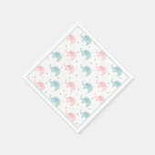 Blue Elephants Boy Baby Dusche Niedlich Serviette (Ecke)