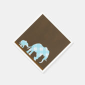 Blue Elephants Brown Trendy Modern Baby Dusche Serviette (Ecke)
