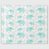 Blue Elephants Kinderzimmer Print Geschenkpapier (Flach)