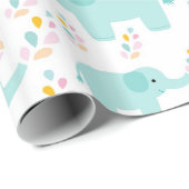 Blue Elephants Kinderzimmer Print Geschenkpapier (Rolleneckpunkt)
