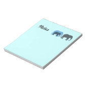 Blue Elephants Notepad Notizblock (Rotiert)