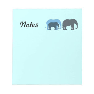 Blue Elephants Notepad Notizblock