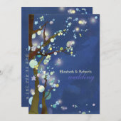 Blue Elven Forest Wedding Einladung (Vorne/Hinten)