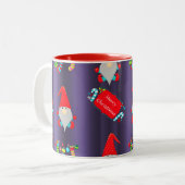 Blue Elves Santa's Helpers Weihnachten Zweifarbige Tasse (Vorderseite Links)