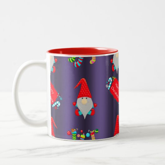 Blue Elves Santa's Helpers Weihnachten Zweifarbige Tasse (Links)