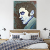 "Blue Elvis", by David C Brannon Leinwanddruck (Insitu (Schlafzimmer))