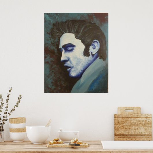 Blue Elvis Poster (Küche)