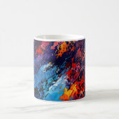 Blue Ember Blue Red Contemporary Abstrakt Art Kaffeetasse (Mittel)