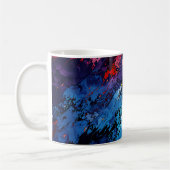 Blue Ember Blue Red Contemporary Abstrakt Art Kaffeetasse (Links)