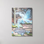 Blue Ember Fantasy Fairy Art Wrapped Canvas Leinwanddruck (Vorderseite)